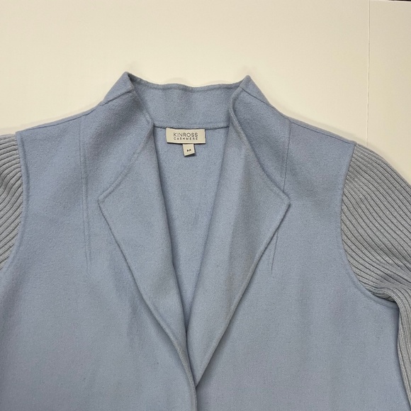 Kinross Baby Blue Wool Cashmere Coat Size Medium GUC - Picture 3 of 7